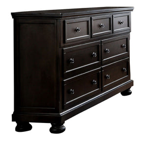English Elm Wooden Transitional Dressing Table with Concealed Storage and Rich Dark Brown Finish B056P416769