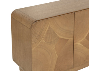 Sunpan Fauna Sideboard – Stunning Solid Oak With Mosaic Oyster-cut Veneer For A Unique, Earthy Touch Brown Wood 111790