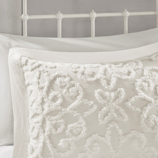 English Elm 3 Piece Tufted Cotton Chenille Bedspread Set Full/Queen — Shabby Chic Floral Medallion, OEKO-TEX Certified Comfort Off White 16.14 L x 18.11 W x 6.69 H B035129062