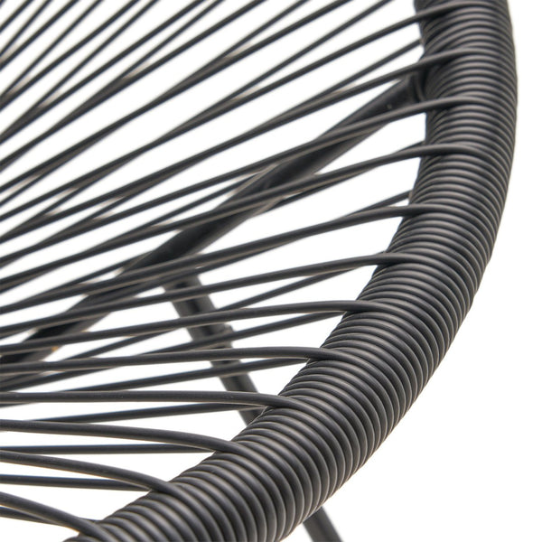 English Elm Anson Outdoor Accent Chairs Set of 2 Woven Rattan Basket Seat Patio Lounge Pair Black N773P404950B