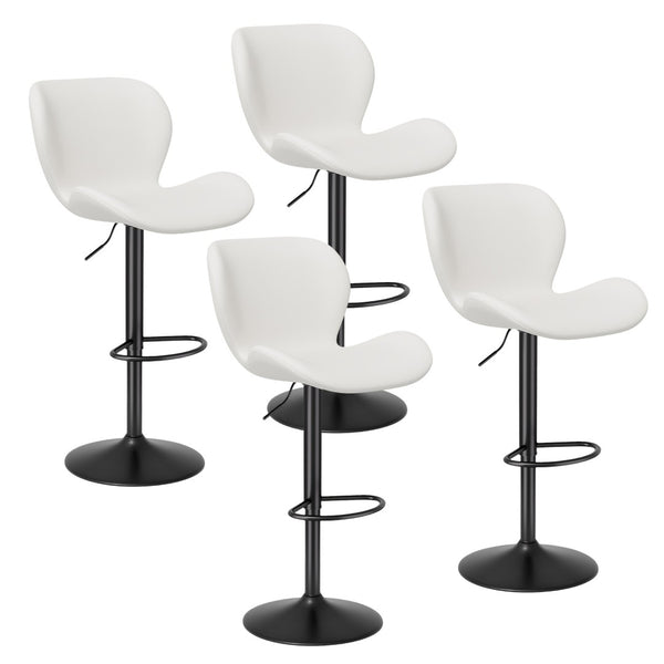 English Elm Swivel Bar Stools Set Of 2 - Modern Pu Leather Adjustable Height Stools For Kitchen & Bar Use T3950P396424-GIGA