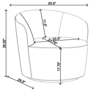English Elm Resnick Burnt Orange Swivel Chair — Elegant Rounded Upholstered Accent Seat with Warm Wood Trim, Cozy Comfort and Style B062P358238