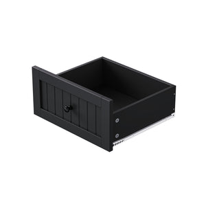 English Elm K&K 48 Inch Kitchen Island Cart with Drop Leaf, Built-In Power Station, Adjustable Shelves & Wheels Black N707P257057B