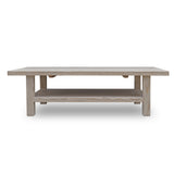 Lilys Amalfi Rectangular Coffee Table With Storage Shelf Weathered Natural 63X24X18H 9100-NA