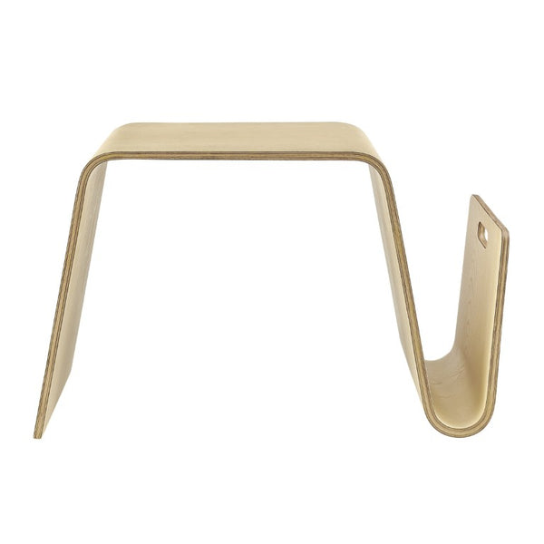 EuroStyle Anise Bentwood Ash Veneer Side Table with Magazine Storage for Scandinavian Interiors 91002-NAT