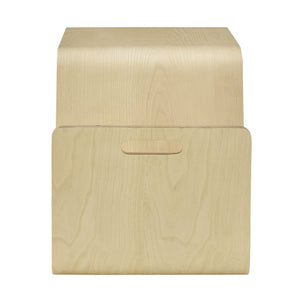 EuroStyle Anise Bentwood Ash Veneer Side Table with Magazine Storage for Scandinavian Interiors 91002-NAT