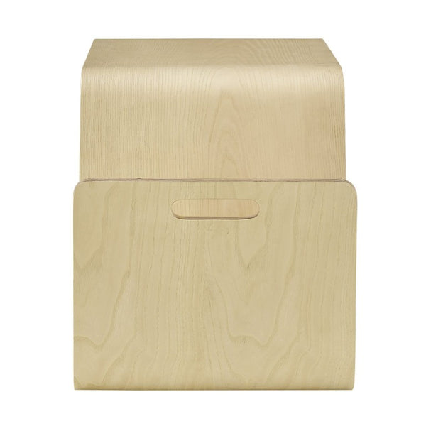 EuroStyle Anise Bentwood Ash Veneer Side Table with Magazine Storage for Scandinavian Interiors 91002-NAT