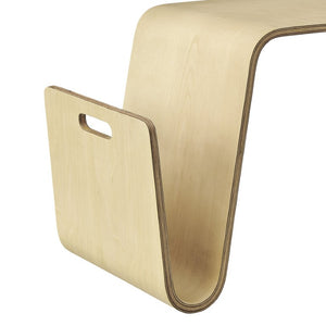 EuroStyle Anise Bentwood Ash Veneer Side Table with Magazine Storage for Scandinavian Interiors 91002-NAT