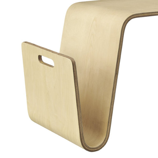 EuroStyle Anise Bentwood Ash Veneer Side Table with Magazine Storage for Scandinavian Interiors 91002-NAT