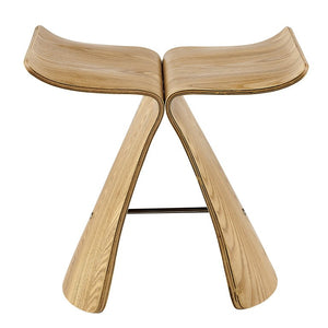 EuroStyle Fleur Bentwood Ash Veneer Side Table Organic Curved Design for Living or Bedroom 91006-NAT