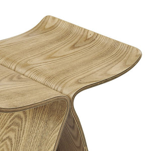 EuroStyle Fleur Bentwood Ash Veneer Side Table Organic Curved Design for Living or Bedroom 91006-NAT