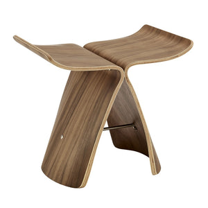 Eurostyle Fleur Side Table - Elegant Walnut Finish With Ergonomic Curved Design For Modern Home Decor Walnut American Walnut 91006-wal