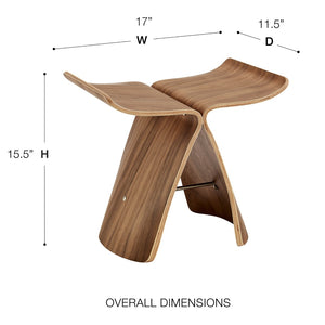 Eurostyle Fleur Side Table - Elegant Walnut Finish With Ergonomic Curved Design For Modern Home Decor Walnut American Walnut 91006-wal