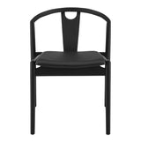 Blanche Side Chair with Black Leatherette Seat and Black Frame