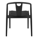 EuroStyle Blanche Side Chair with Black Leatherette Seat and Black Frame - Set of 1