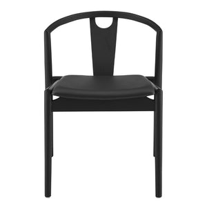 EuroStyle Blanche Bentwood Ash Side Chair with Leatherette Seat for Dining or Home Office Black Leatherette/Black Set of 1 91015-BLK