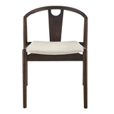 Blanche Side Chair with Natural Fabric Seat and Walnut Frame