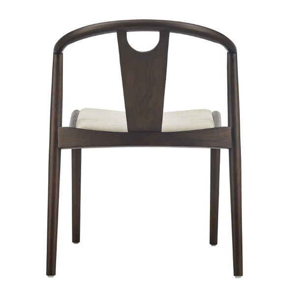 EuroStyle Blanche Bentwood Ash Side Chair with Leatherette Seat for Dining or Home Office Natural Fabric/Dark Walnut Set of 1 91015-NAT
