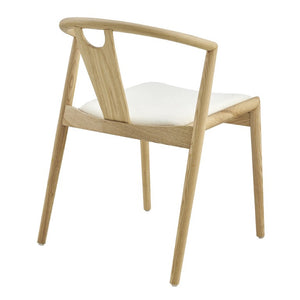 EuroStyle Blanche Bentwood Ash Side Chair with Leatherette Seat for Dining or Home Office White Fabric/Natural Set of 1 91015-WHT
