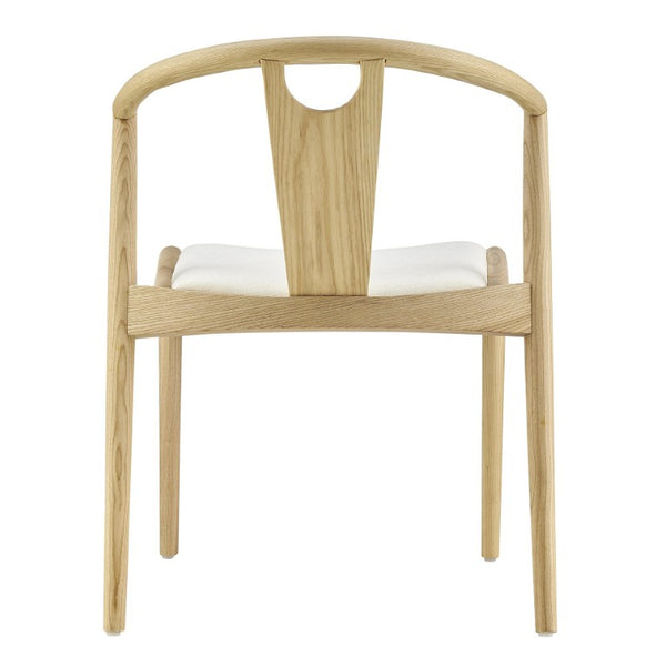 EuroStyle Blanche Bentwood Ash Side Chair with Leatherette Seat for Dining or Home Office White Fabric/Natural Set of 1 91015-WHT