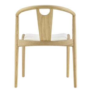 EuroStyle Blanche Bentwood Ash Side Chair with Leatherette Seat for Dining or Home Office White Fabric/Natural Set of 2 91015WHT-MP2