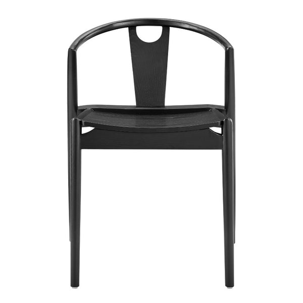 EuroStyle Blanche Bentwood Ash Side Chair with Leatherette Seat for Dining or Home Office Black Wood/Black Set of 1 91016-BLK