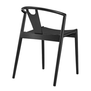 EuroStyle Blanche Bentwood Ash Side Chair with Leatherette Seat for Dining or Home Office Black Wood/Black Set of 1 91016-BLK