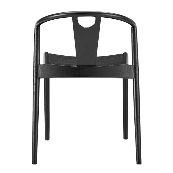 EuroStyle Blanche Bentwood Ash Side Chair with Leatherette Seat for Dining or Home Office Black Wood/Black Set of 1 91016-BLK