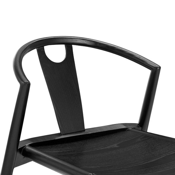 EuroStyle Blanche Bentwood Ash Side Chair with Leatherette Seat for Dining or Home Office Black Wood/Black Set of 1 91016-BLK