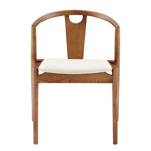 EuroStyle Blanche Bentwood Ash Side Chair with Leatherette Seat for Dining or Home Office Natural Fabric/Walnut Set of 2 91017NAT-MP2