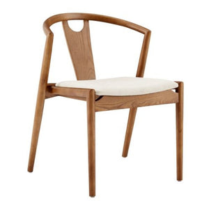 EuroStyle Blanche Bentwood Ash Side Chair with Leatherette Seat for Dining or Home Office Natural Fabric/Walnut Set of 2 91017NAT-MP2