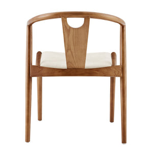 EuroStyle Blanche Bentwood Ash Side Chair with Leatherette Seat for Dining or Home Office Natural Fabric/Walnut Set of 2 91017NAT-MP2