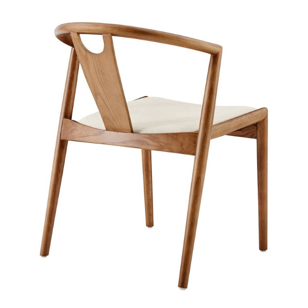 EuroStyle Blanche Bentwood Ash Side Chair with Leatherette Seat for Dining or Home Office Natural Fabric/Walnut Set of 2 91017NAT-MP2