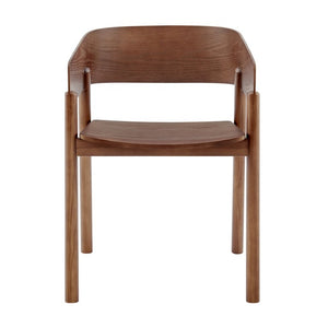 EuroStyle Blaise Bentwood Armchair Solid Ash Walnut Finish Contract Grade Dining Accent Seat 91018-WAL