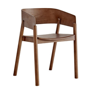 EuroStyle Blaise Bentwood Armchair Solid Ash Walnut Finish Contract Grade Dining Accent Seat 91018-WAL
