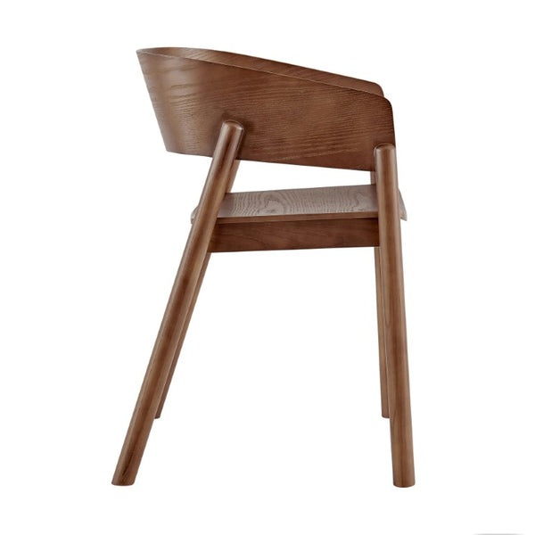EuroStyle Blaise Bentwood Armchair Solid Ash Walnut Finish Contract Grade Dining Accent Seat 91018-WAL