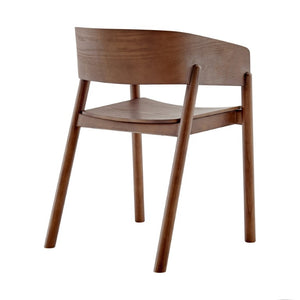 EuroStyle Blaise Bentwood Armchair Solid Ash Walnut Finish Contract Grade Dining Accent Seat 91018-WAL
