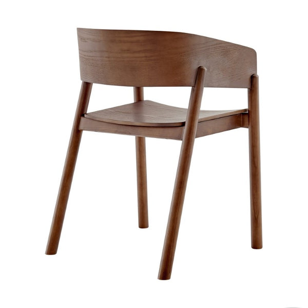 EuroStyle Blaise Bentwood Armchair Solid Ash Walnut Finish Contract Grade Dining Accent Seat 91018-WAL