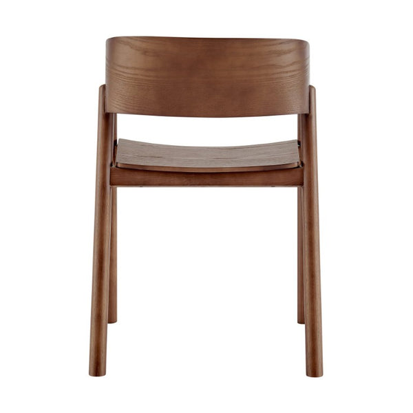 EuroStyle Blaise Bentwood Armchair Solid Ash Walnut Finish Contract Grade Dining Accent Seat 91018-WAL