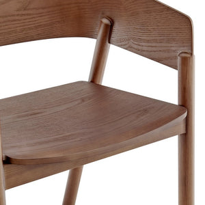 EuroStyle Blaise Bentwood Armchair Solid Ash Walnut Finish Contract Grade Dining Accent Seat 91018-WAL