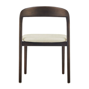 EuroStyle Estelle Side Chair with Natural Fabric and Dark Walnut Frame - Set of 1