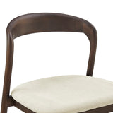 EuroStyle Estelle Side Chair with Natural Fabric and Dark Walnut Frame - Set of 1