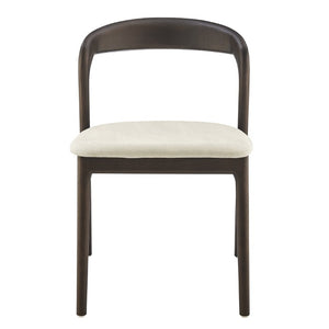 EuroStyle Estelle Bentwood Ash Frame Side Chair with Leatherette Seat for Dining or Library Natural/Dark Walnut 91020-NAT
