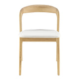 Estelle Side Chair with White Fabric and Natural Ash Wood Frame
