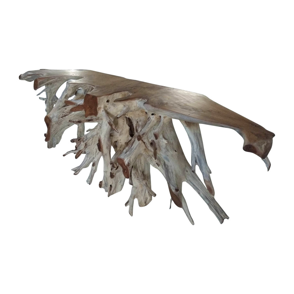 Lilys Live Edge Console Table Teak Root (Approx 6-7 Feet Wide, 16-18 Inches Deep,32" High) 9102-200