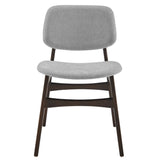 EuroStyle Gunther Side Chair with Gray Fabric and Dark Walnut Frame - Set of 2