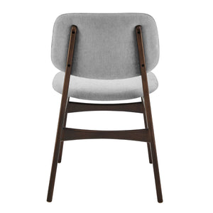 EuroStyle Gunther Side Chair with Gray Fabric and Dark Walnut Frame - Set of 2
