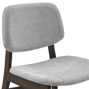 EuroStyle Gunther Side Chair with Gray Fabric and Dark Walnut Frame - Set of 2