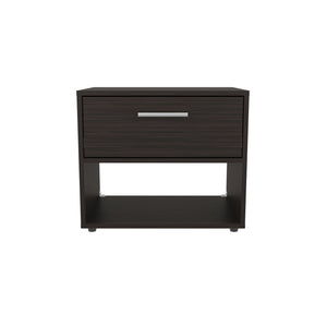 English Elm Alpine 18" High One Drawer Nightstand Dark Walnut — Compact Modern Side Table with Drawer & Shelf B200P286942