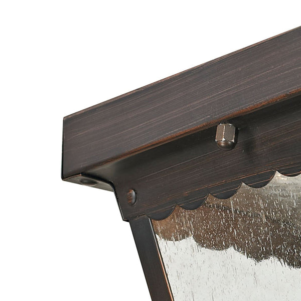 Thomas Lighting Springfield Outdoor Flush Mount with Seeded Glass and Bronze Finish for Porch Entryway 8 inches 9102EF/70